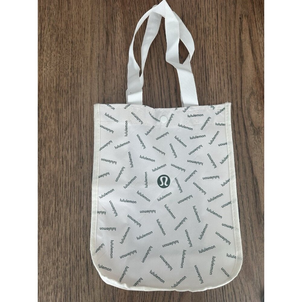 Lululemon Small Tote Reusable Shopping Gift Bag White Logo 11”x9”